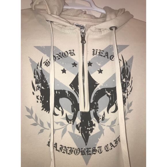 RAINFOREST CAFE Vintage Hoodie Sweatshirt Men’s Medium White - Picture 3 of 9